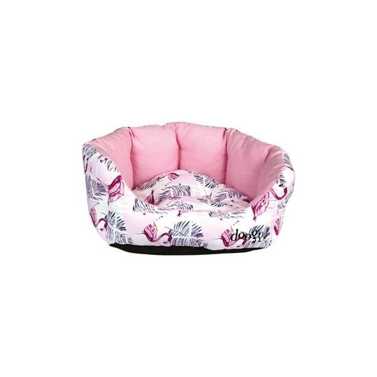 Picture of DOGGY PINK FLAMINGO PADDED BASKET